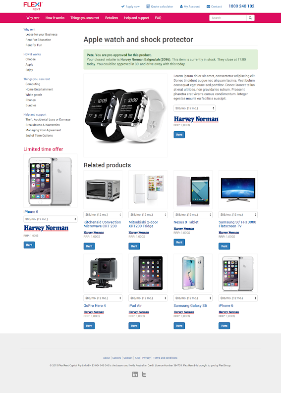 Flexirent - product page